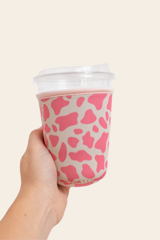 Pink Cow Print Coffee Sleeve