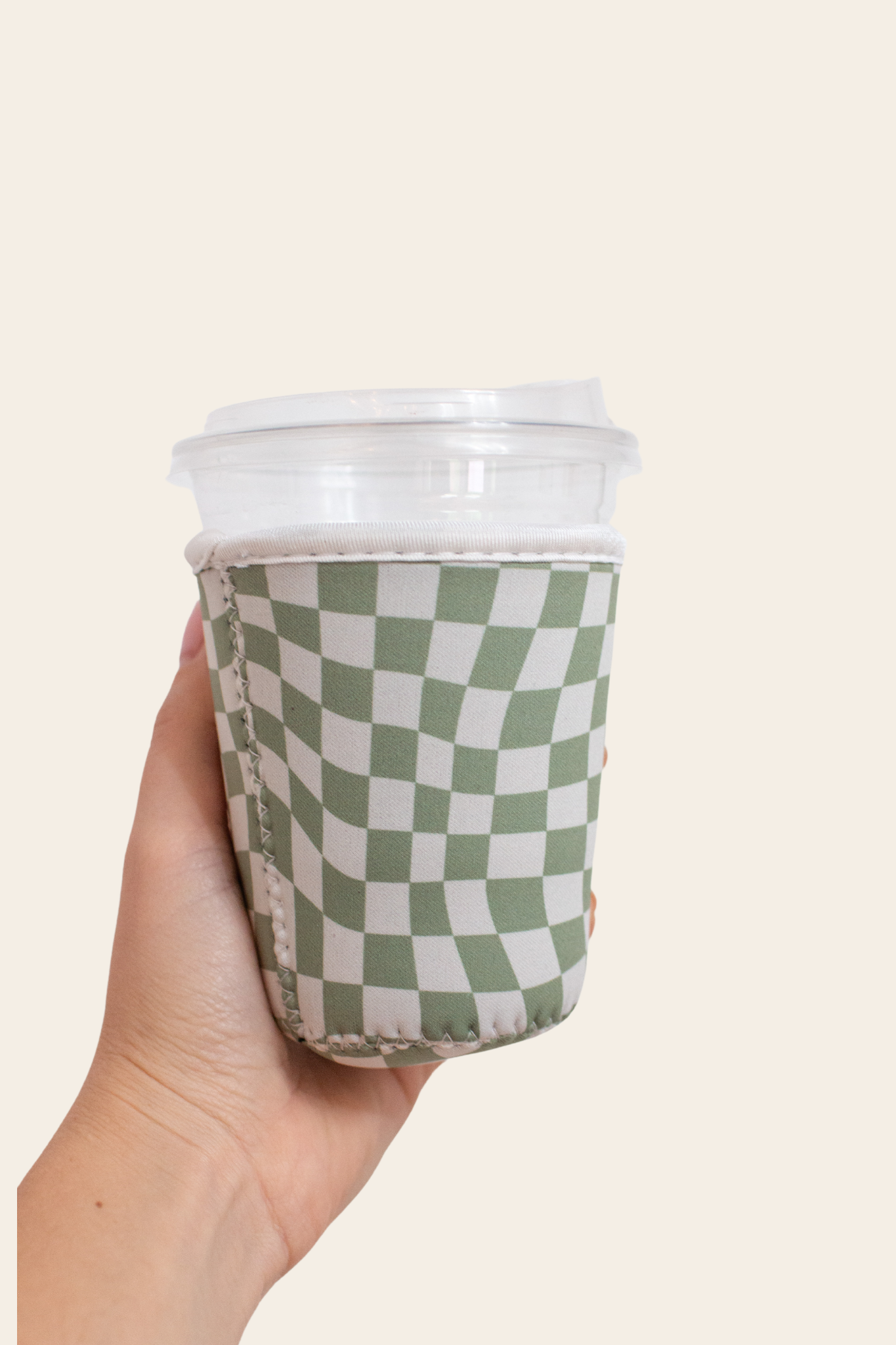 Green Checkered Coffee Sleeve