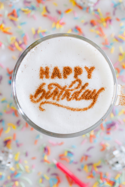Happy Birthday Latte Art Stencil