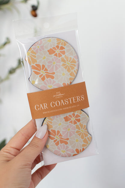 Bright Floral Car Coasters