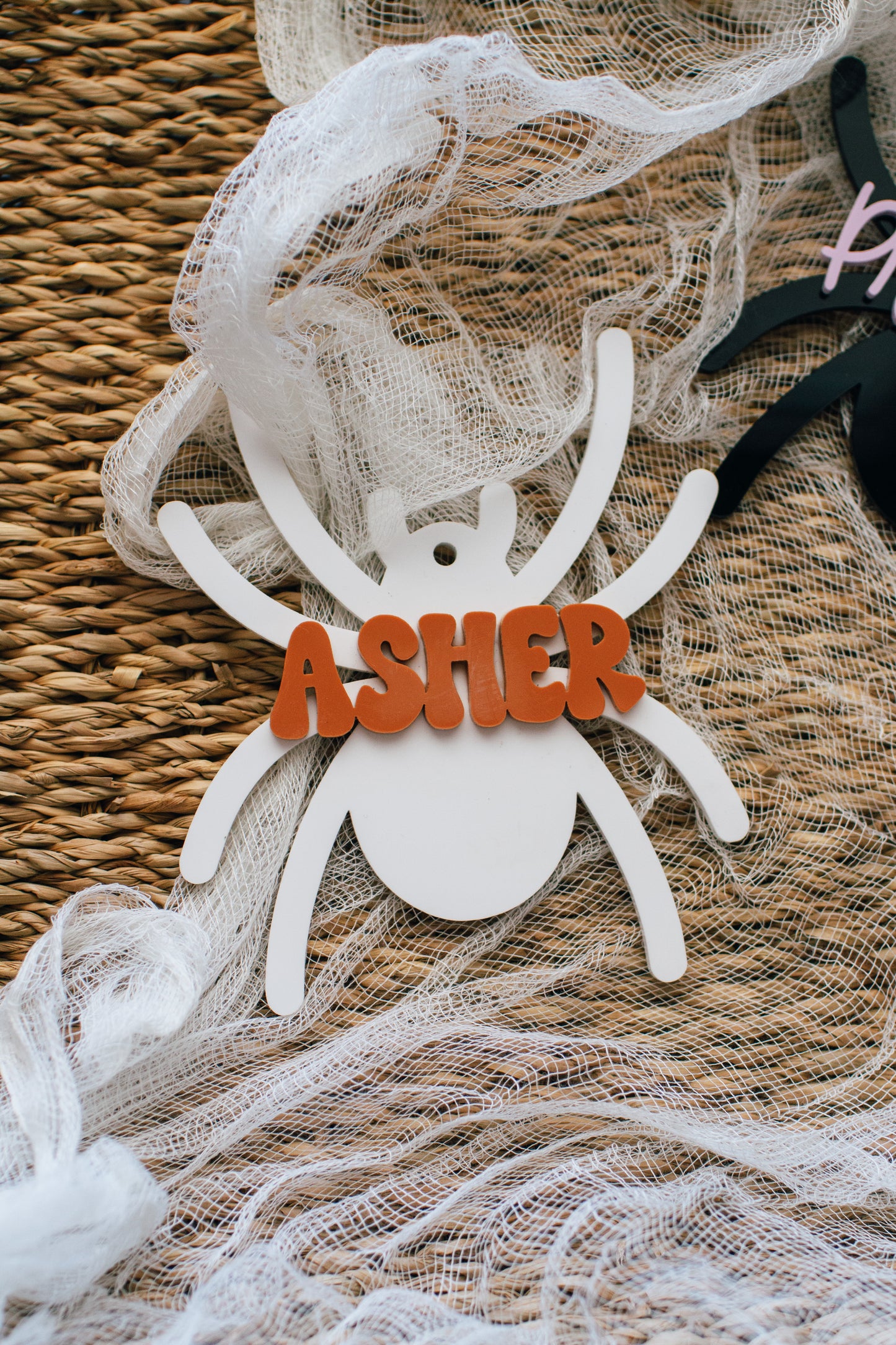 Spider Halloween Basket Tag