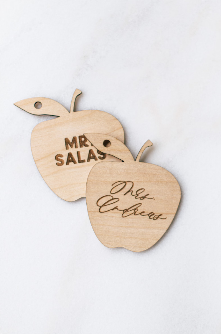 Personalized Apple Teacher Tags