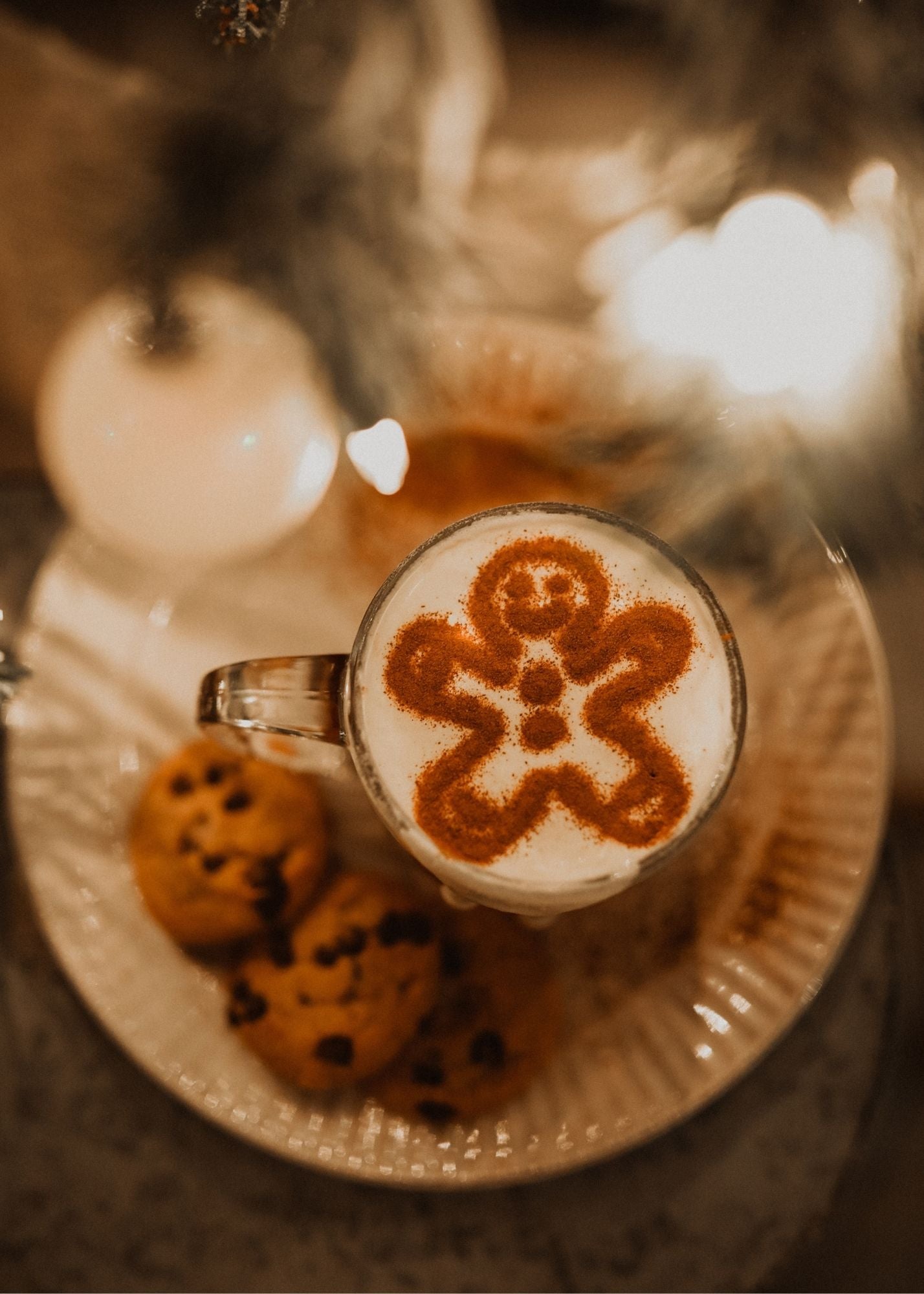 Gingerbread Man Latte Art Stencil