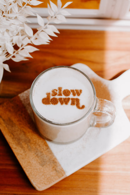 Slow Down Latte Art Stencil